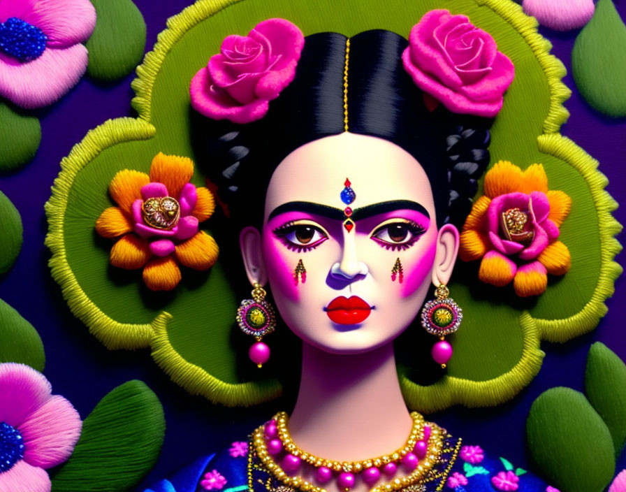 Frida Kahlo embroidery