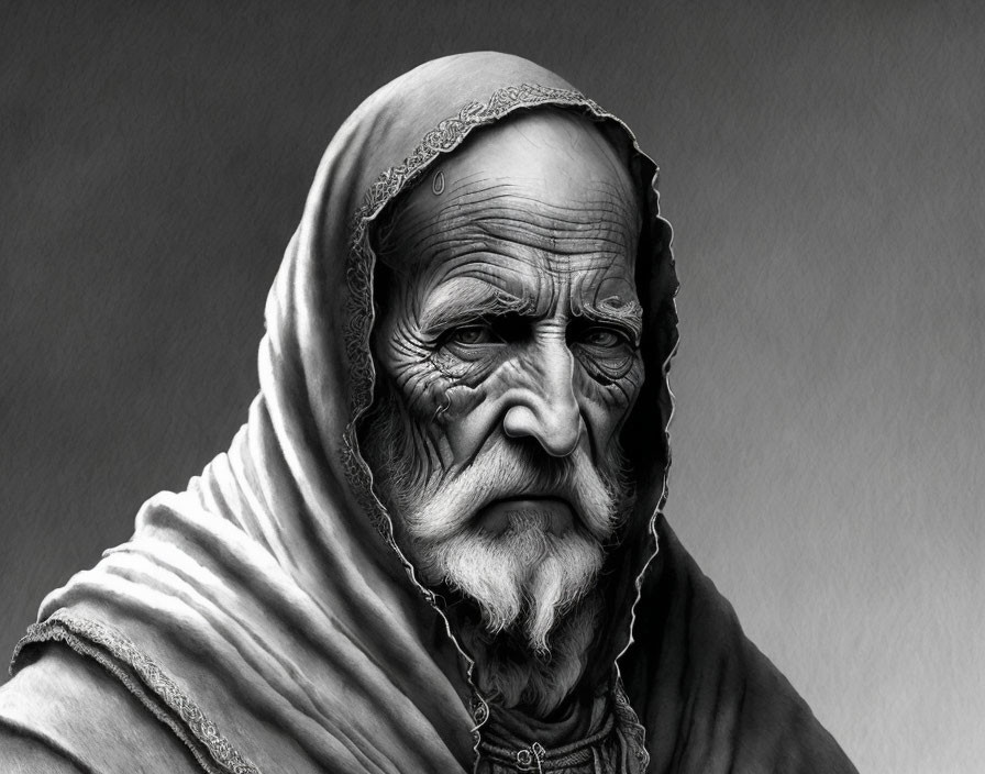 medieval monk with ashen face