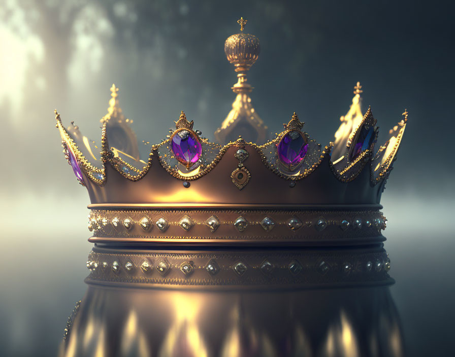 a crown in a misty morning