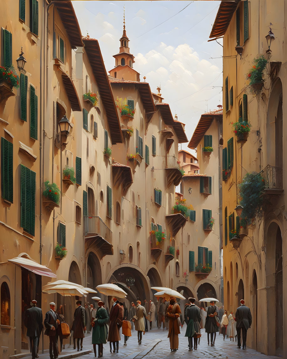 Florence street scene Italy 
