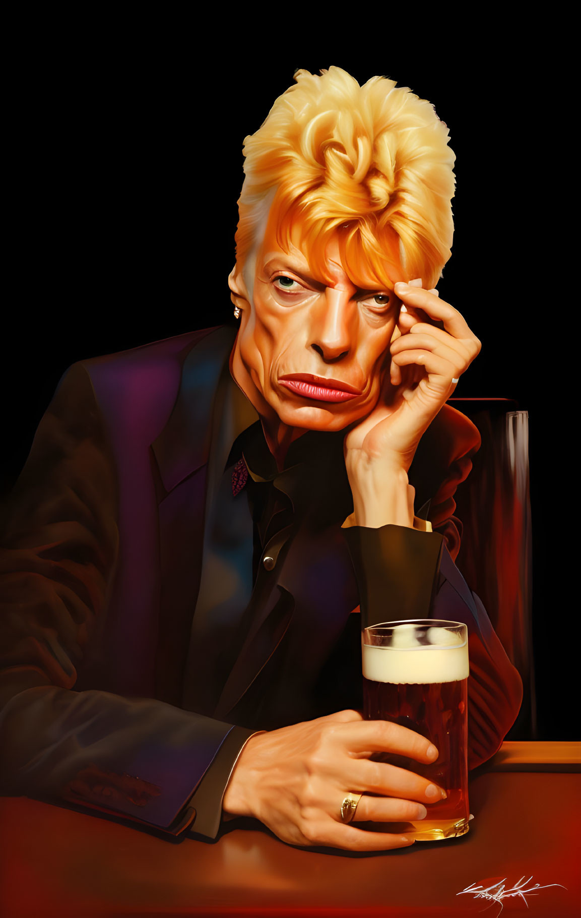 Mick Jagger morph into David Bowie 