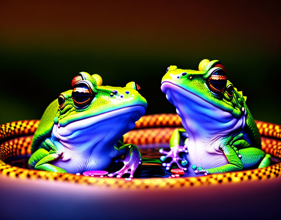 frogs playing poker 