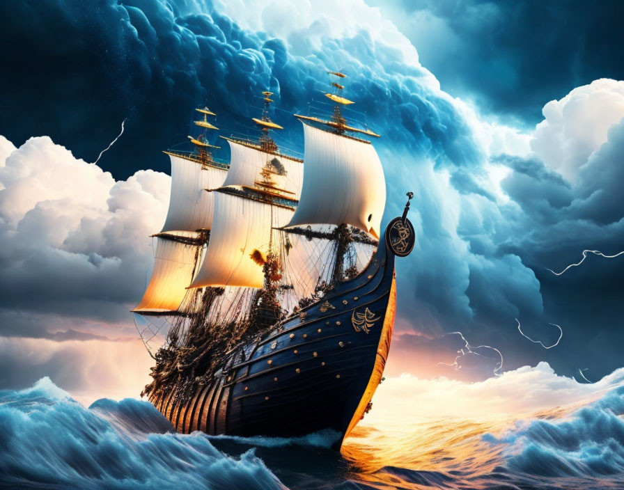 ship in storm 