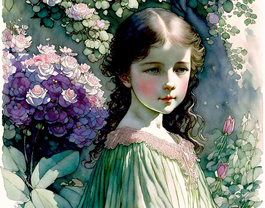 girl in rose garden