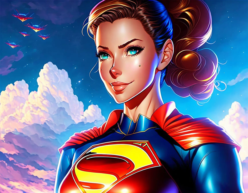 Supergirl in the sky
