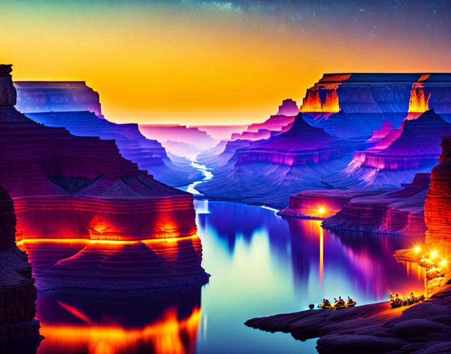night time in the grand canyon