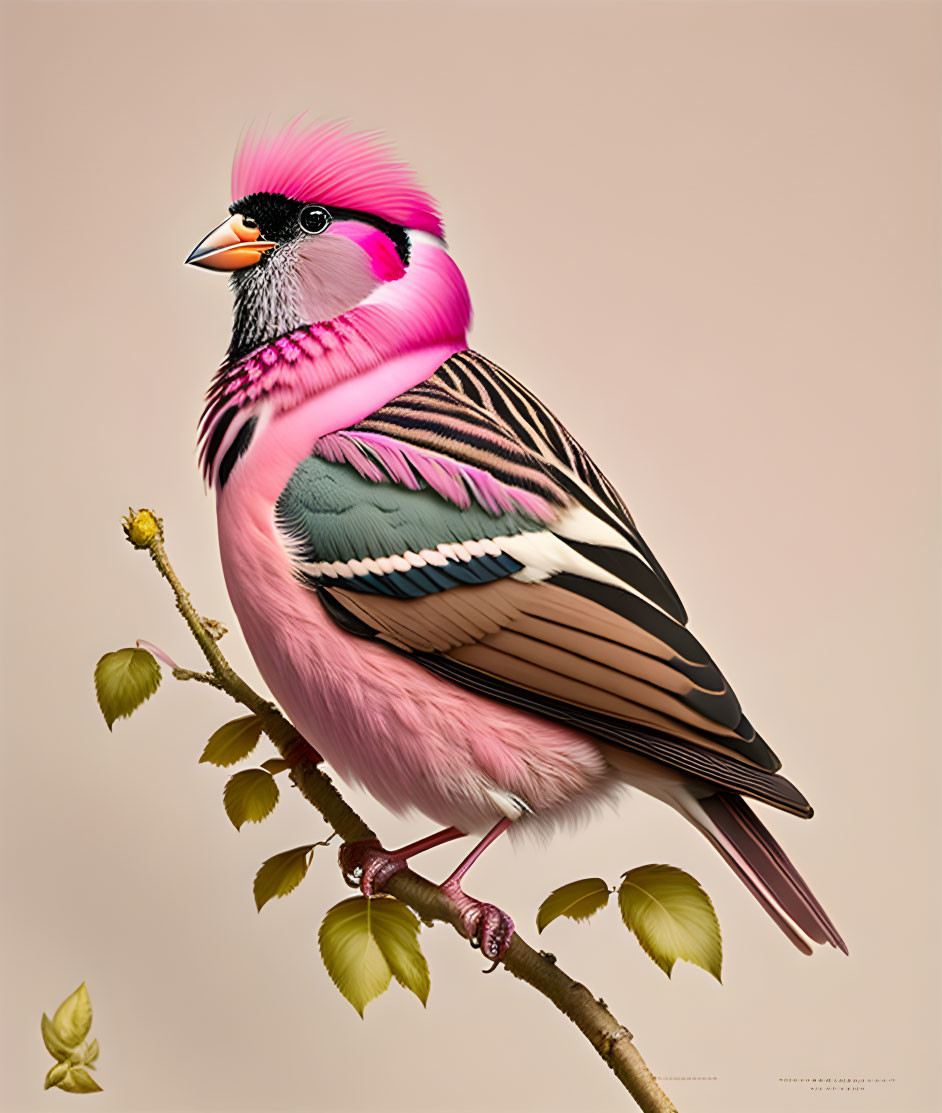 The Pink-Headed Mountain Sparrow
