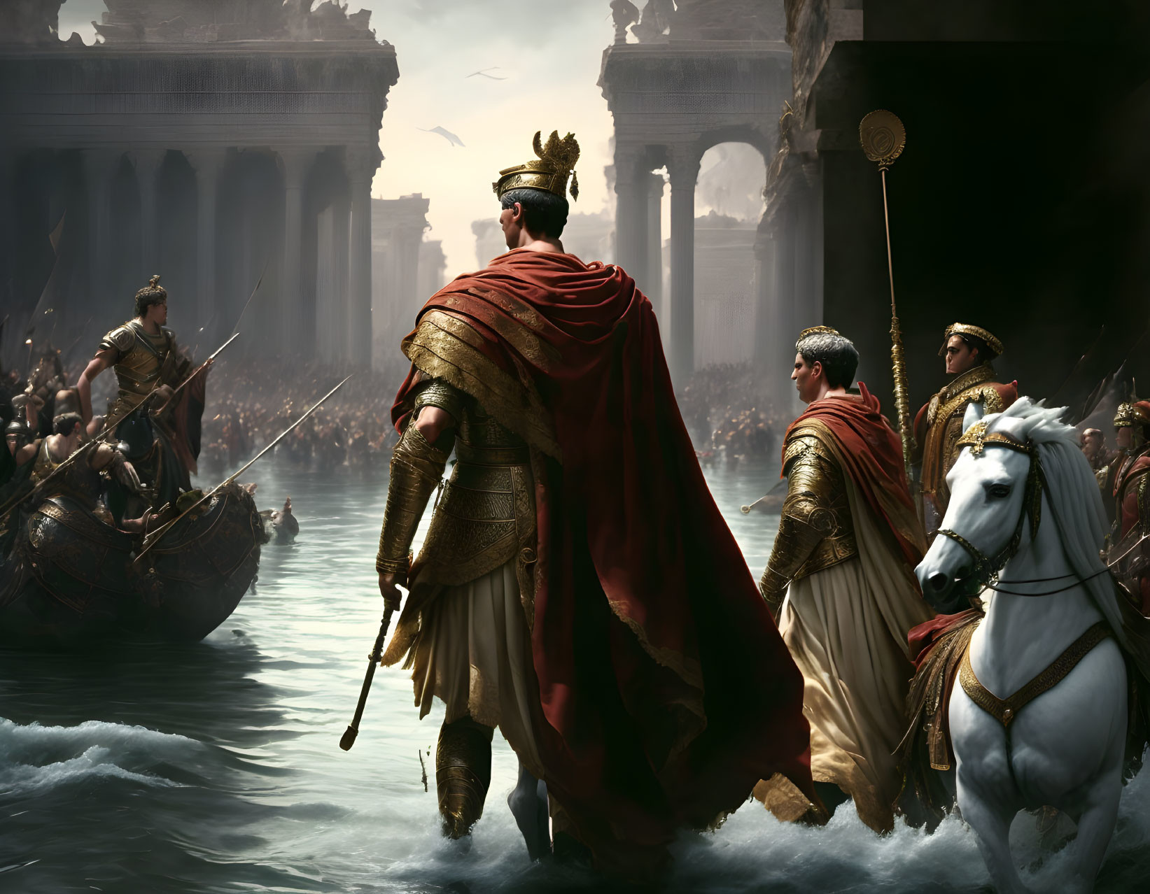 Julio César cruzando el Rubicón