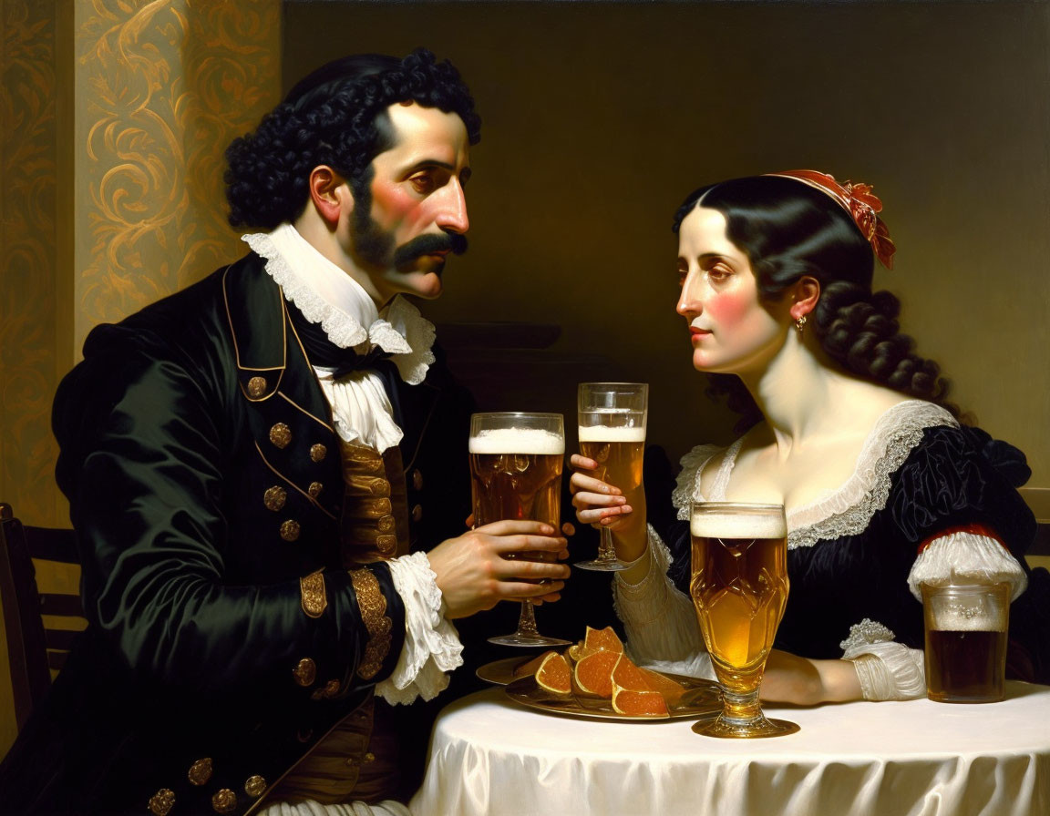 Tomando cervezas en el siglo XVIII
