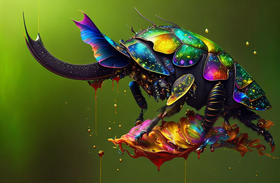 Colorful rhino beetle