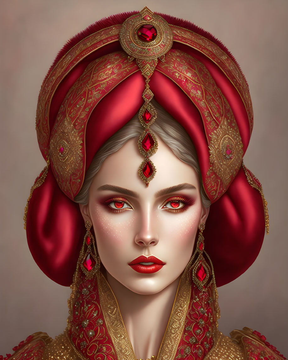 Russian style inspired woman portrait