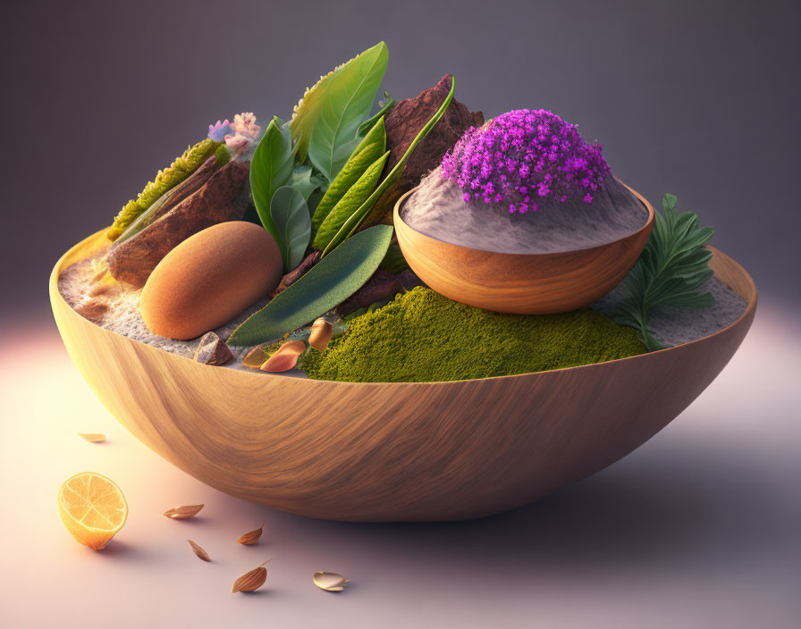 A surreal photo of Naturopathy and herbs