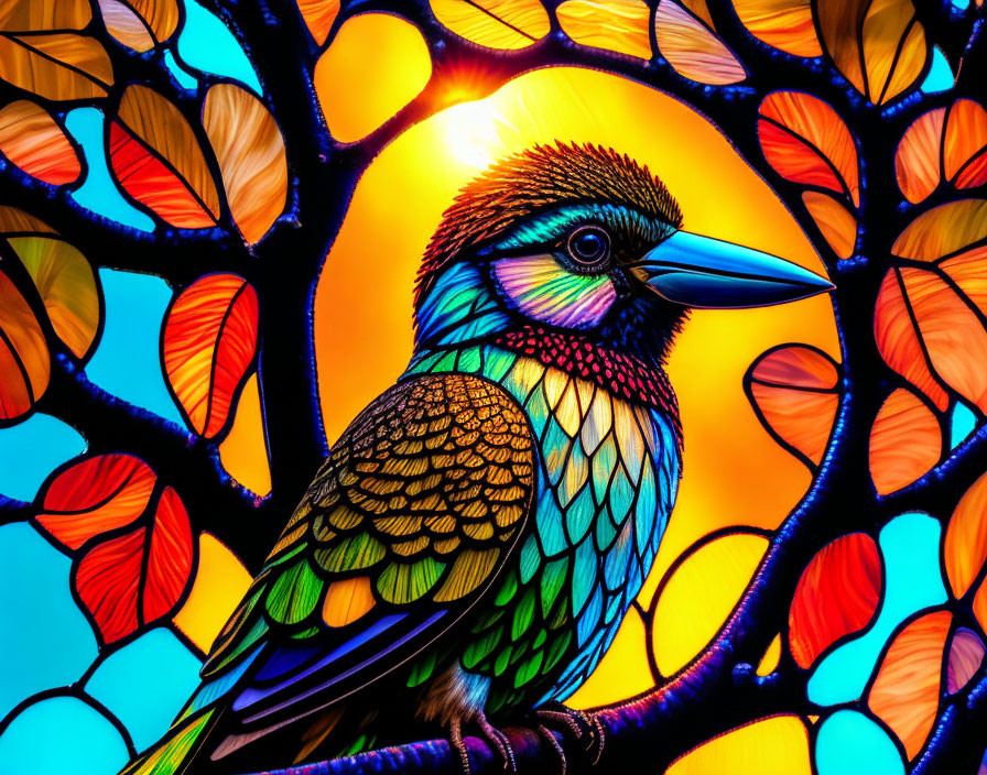 stained glass bird