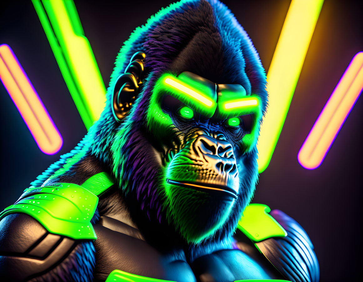 Cyberpunk gorilla
