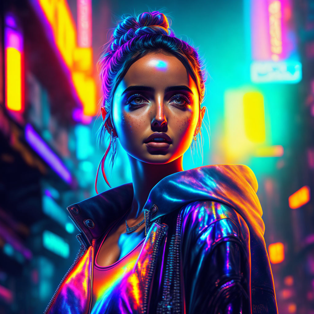 Ana in Neon Shadows