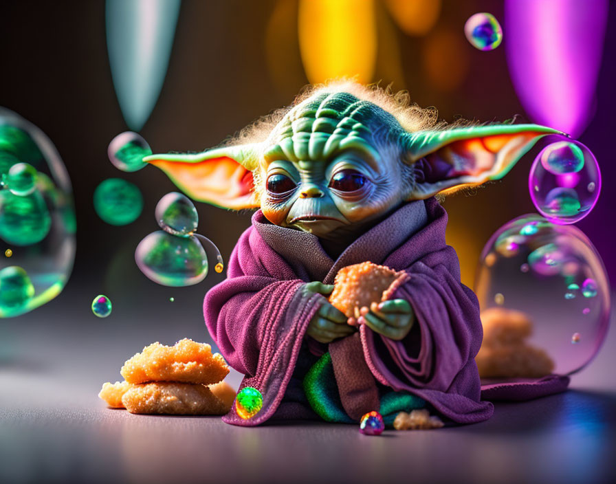 baby Yoda and his chicken nuggets