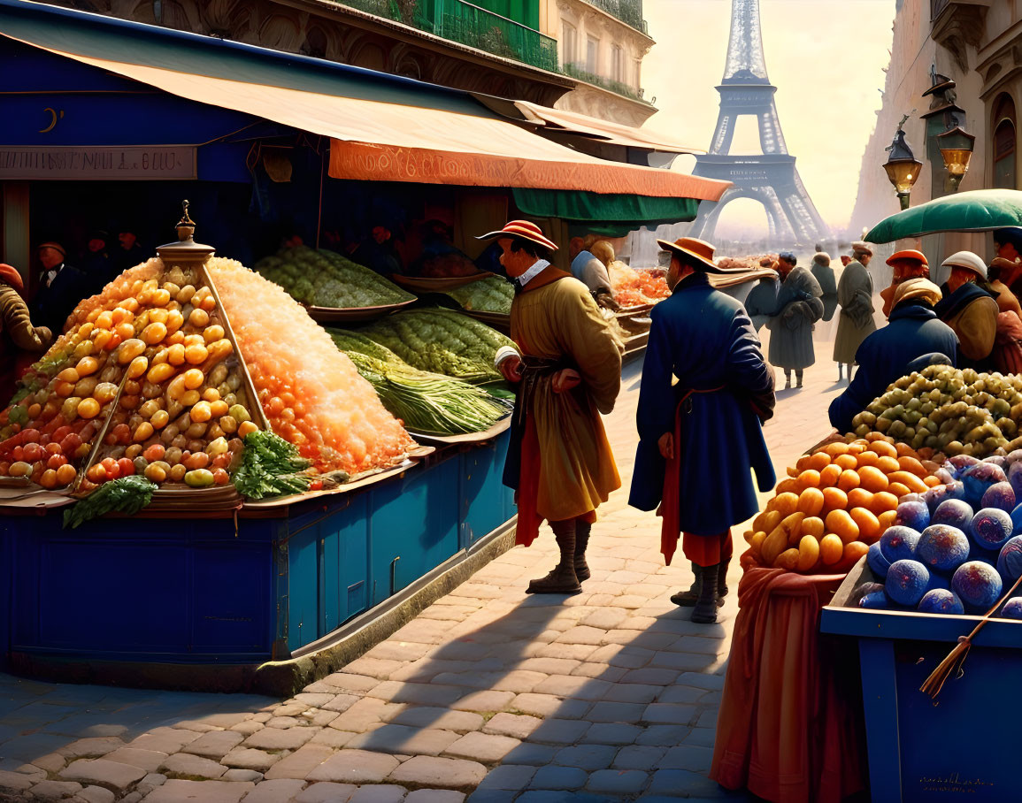 Paris, market, historical ages, 