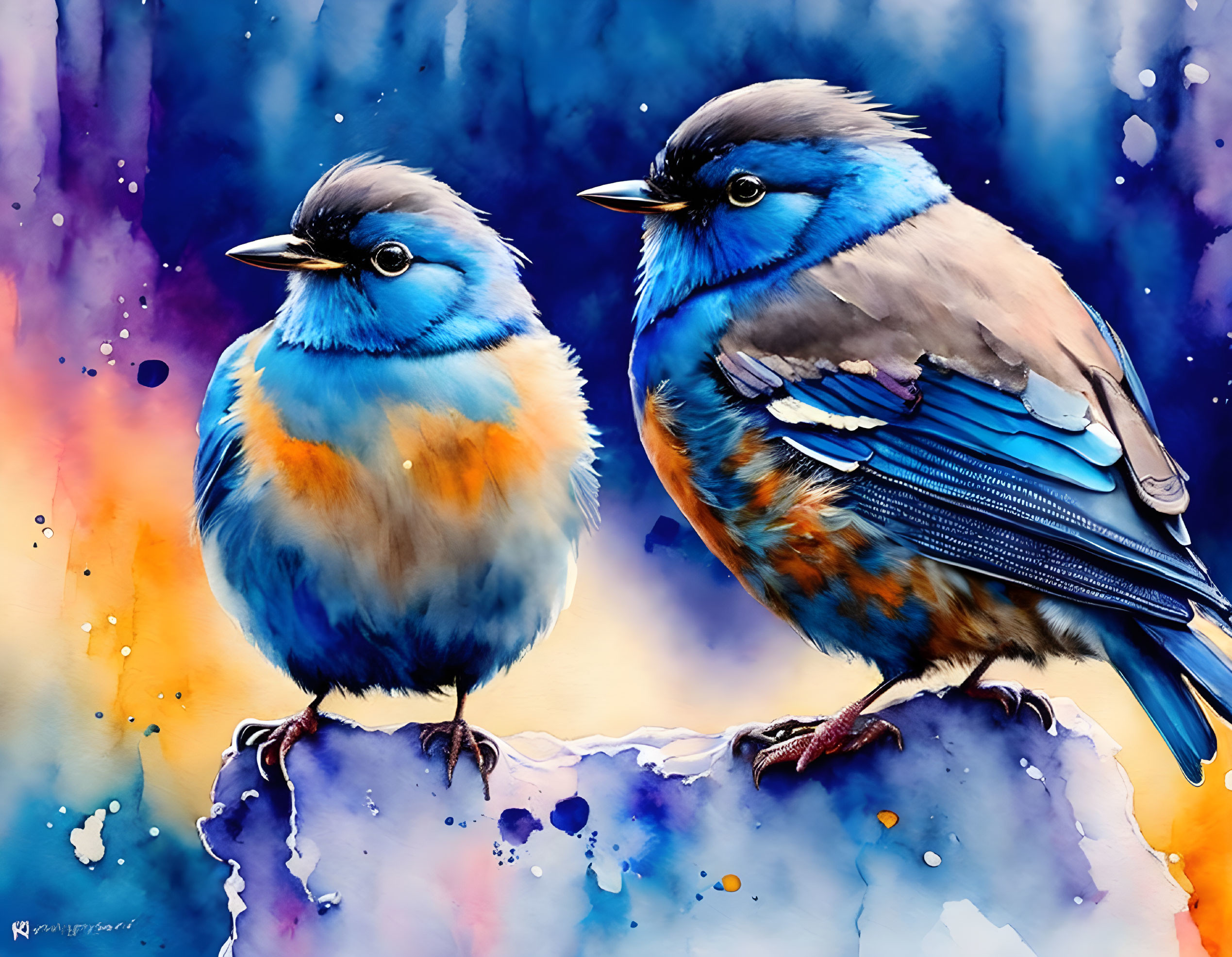 Blue breasted robins