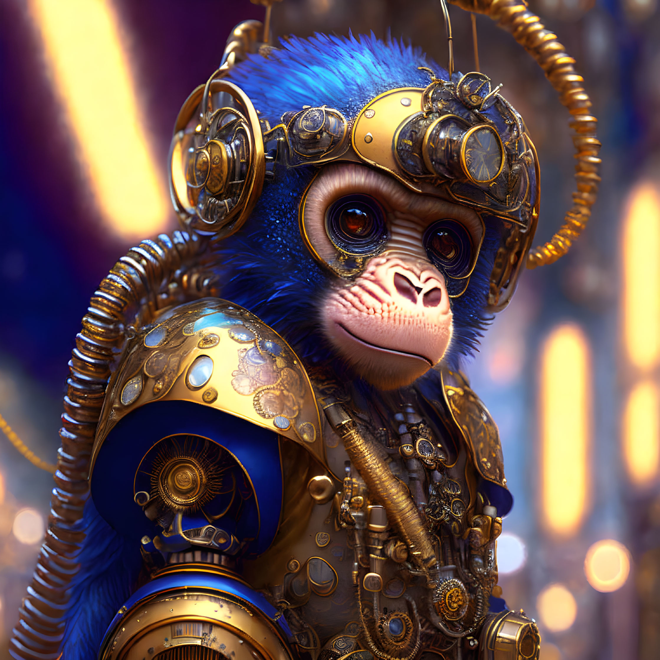 Steampunk, Cyberpunk Robotic Monkey