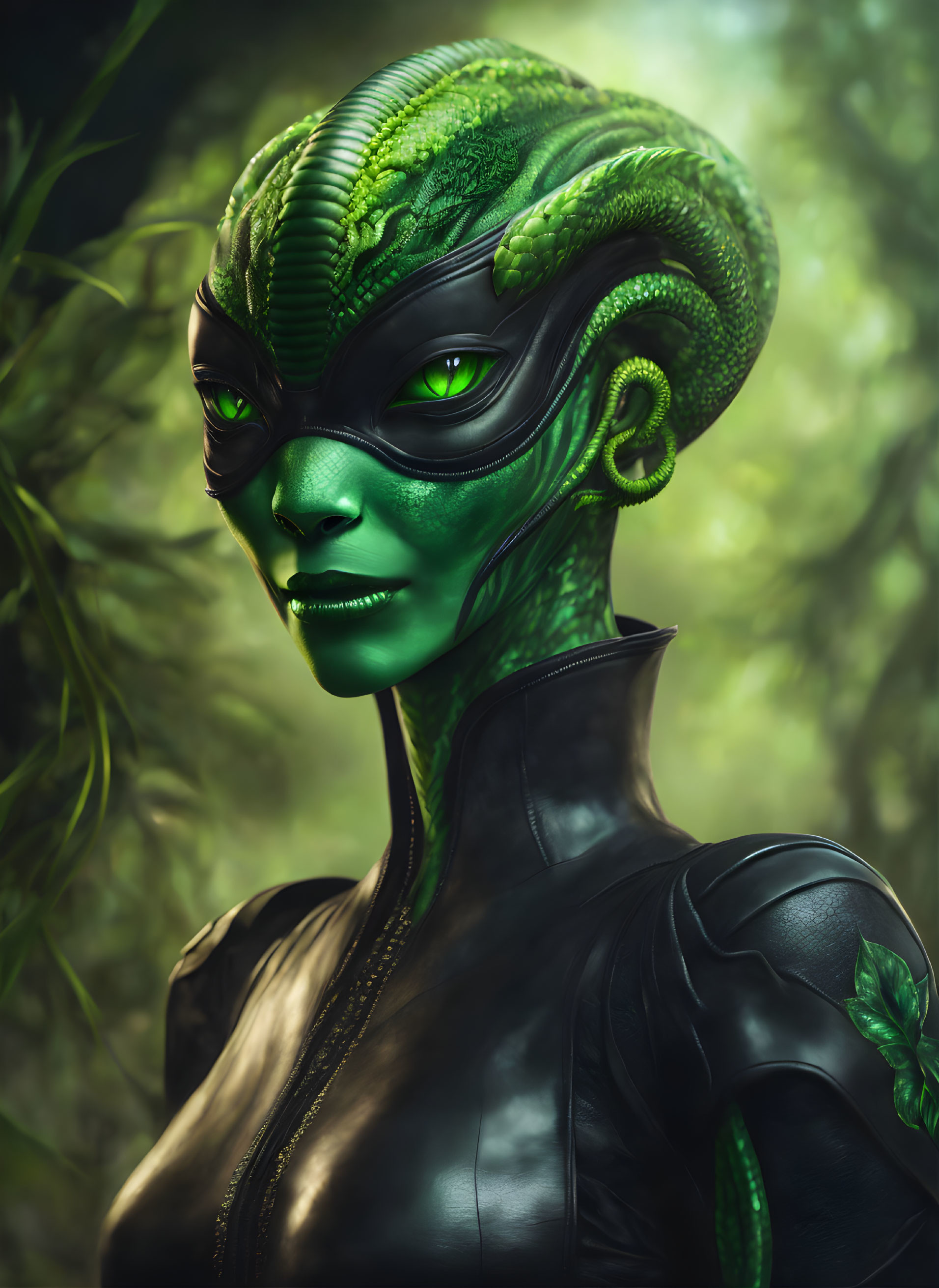 Portrait of an alien plant-human hybrid