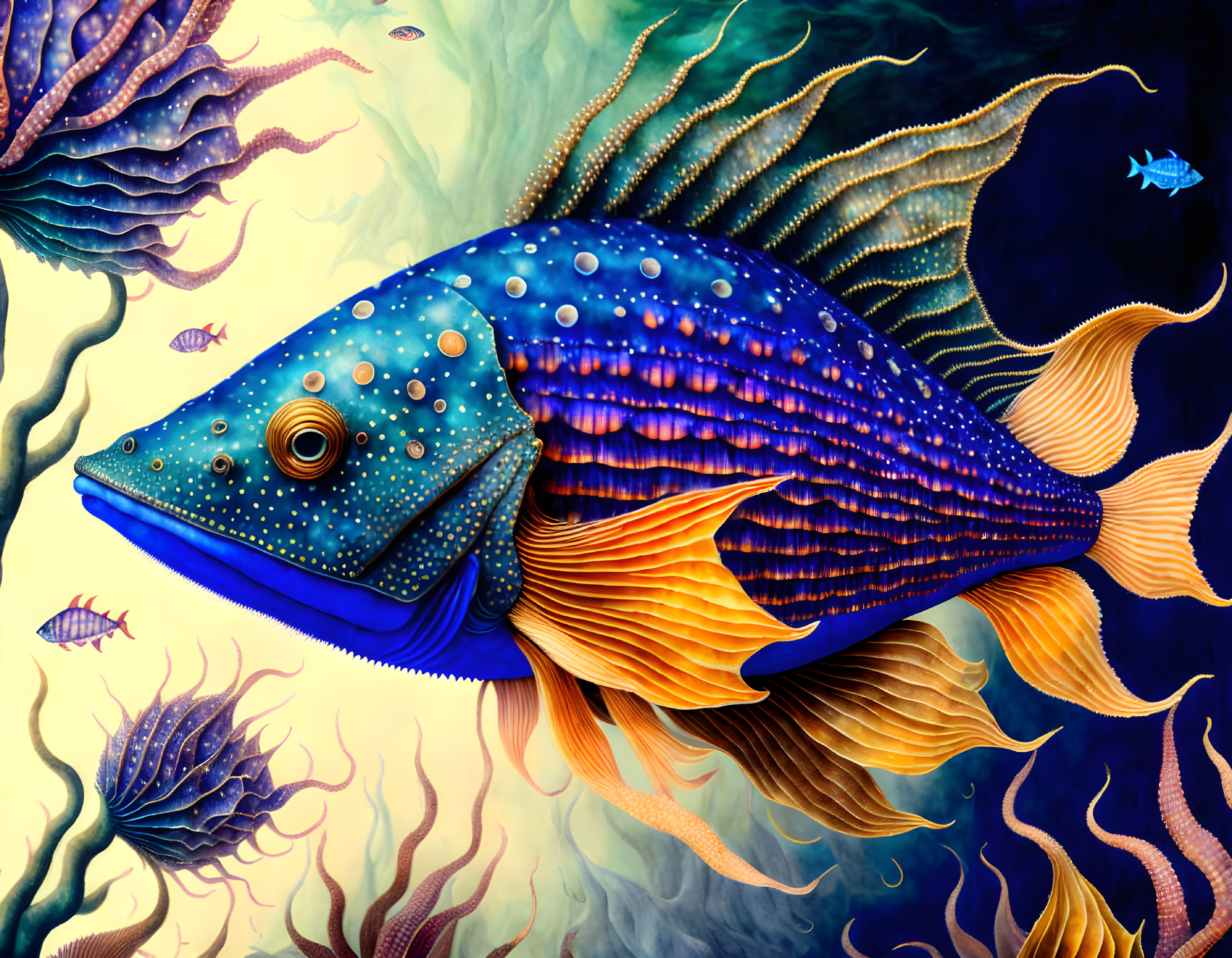 Deep-sea fish by Maria Sibylla Merian