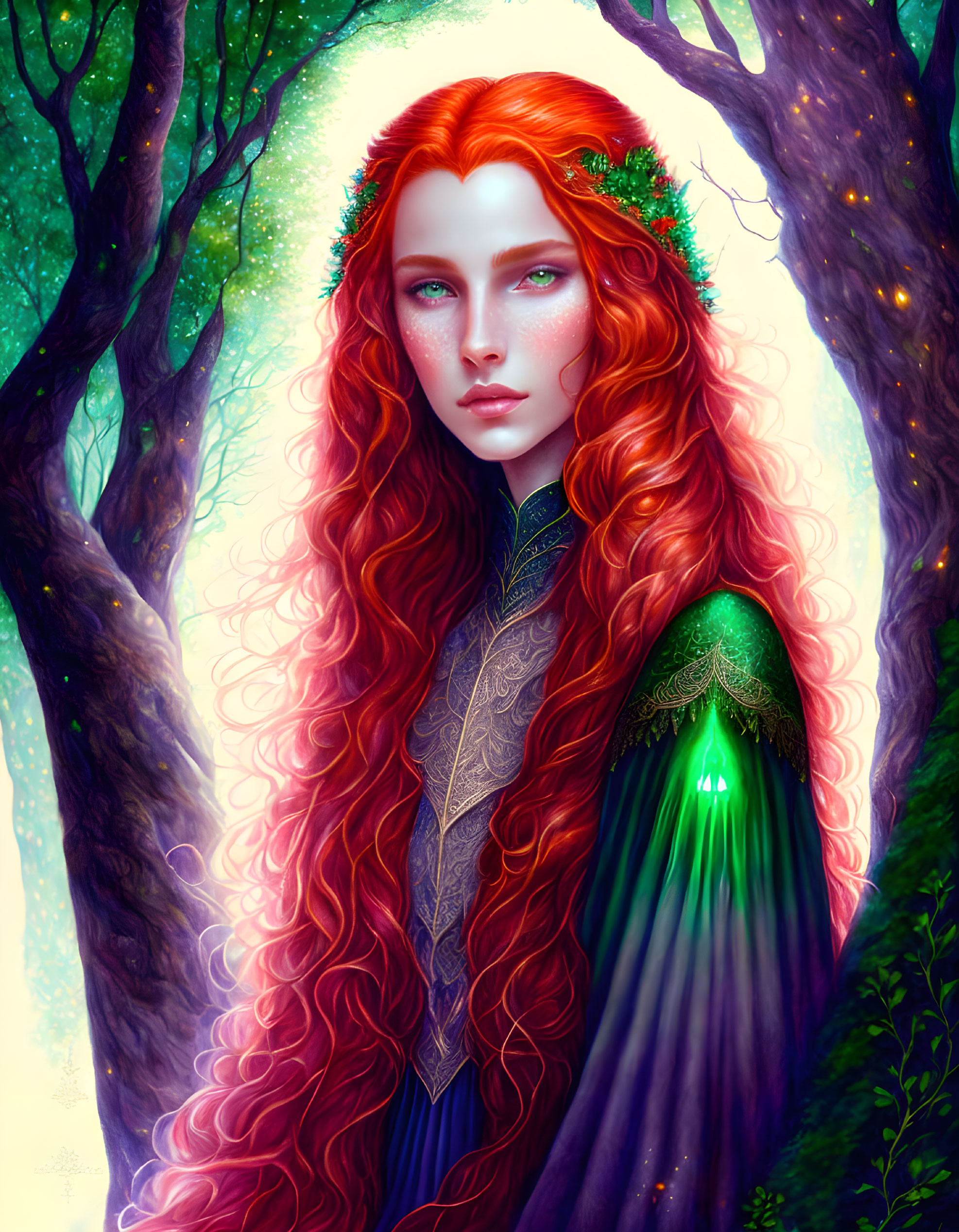  Portrait of a magical witch in Rivendell,