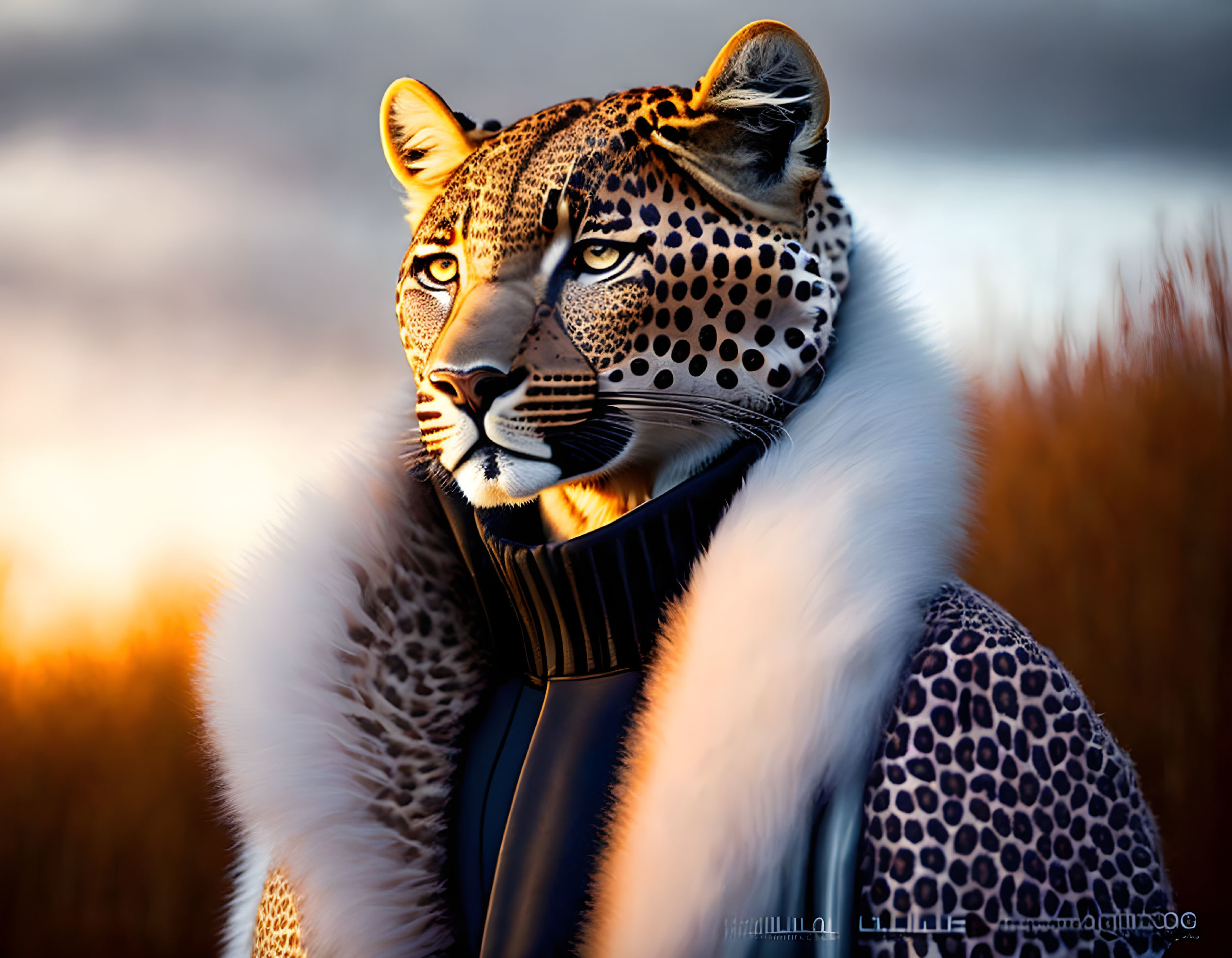  An ANTHROPOMORPHIC charming leopard