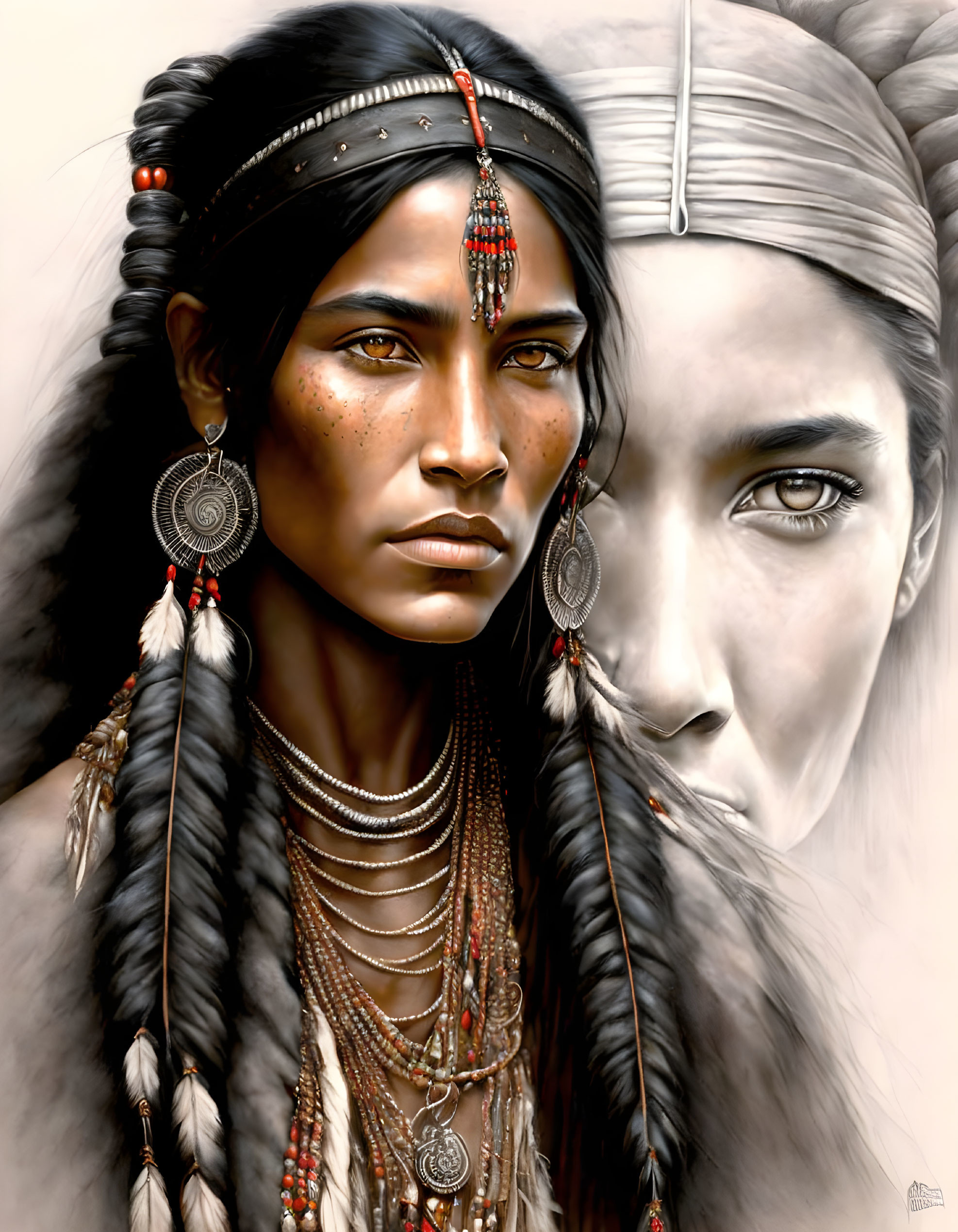 Beautiful face of a native american girl