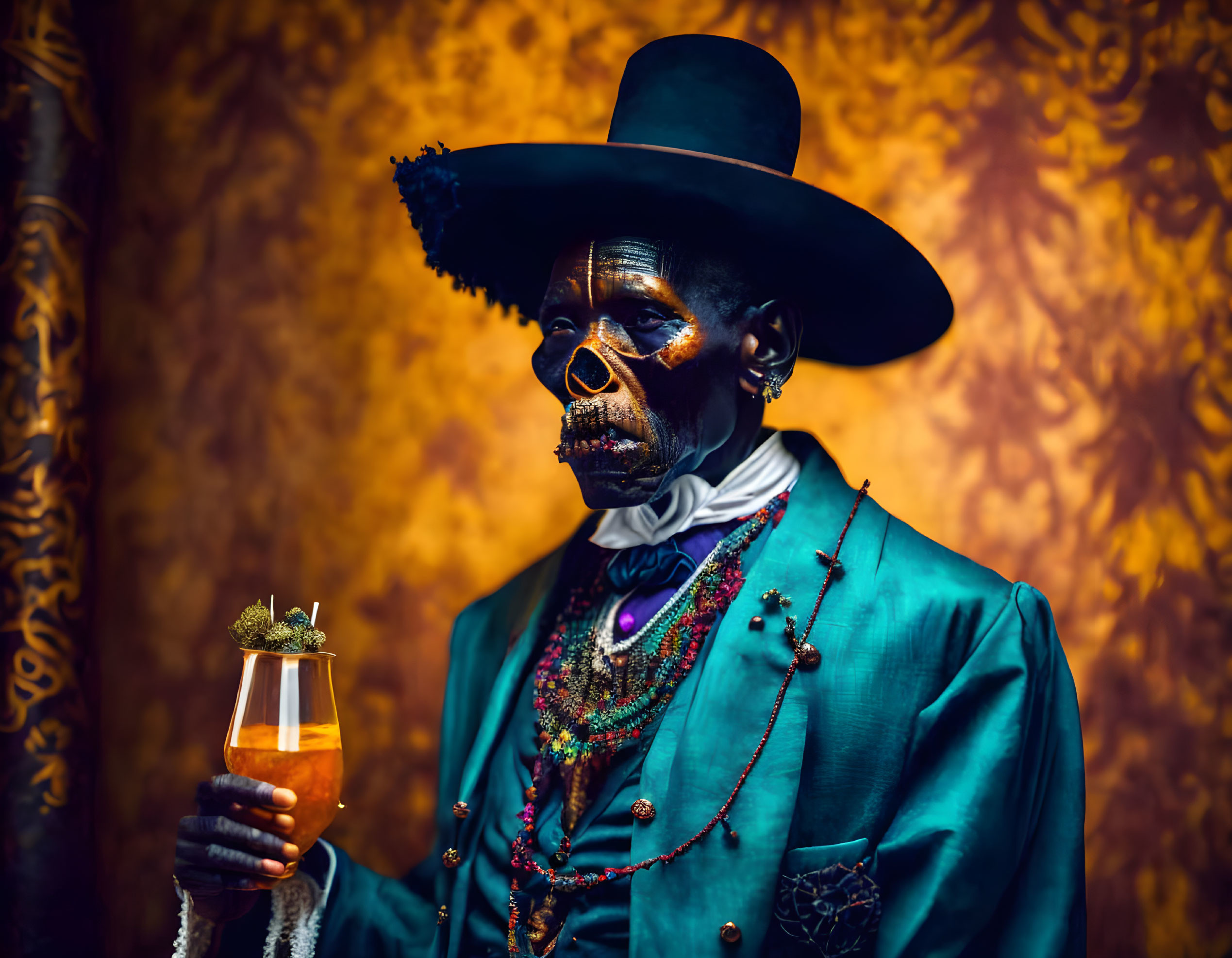 Portrait photo of a voodoo witch doctor