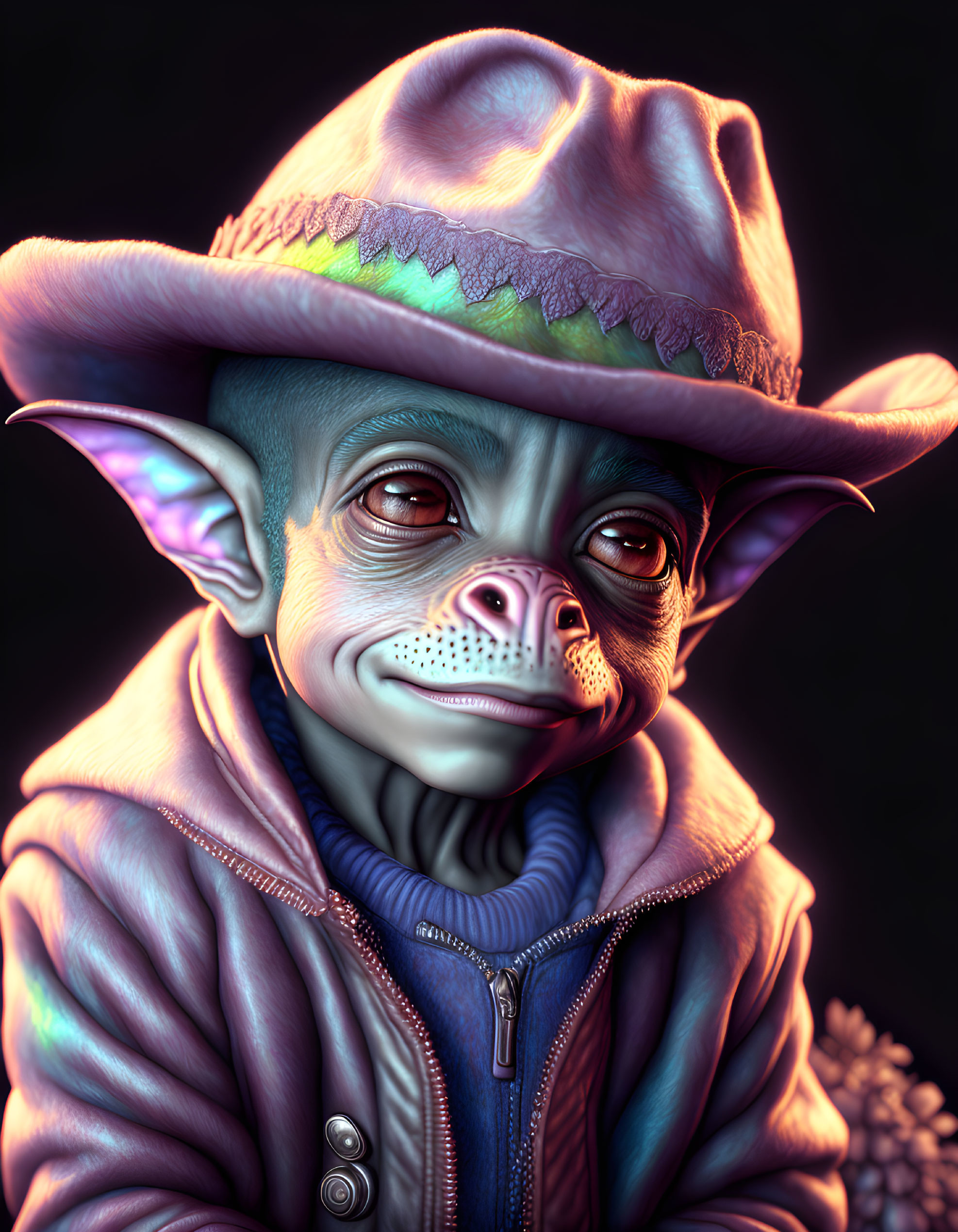  Beautiful face of a goblin gremlins kid