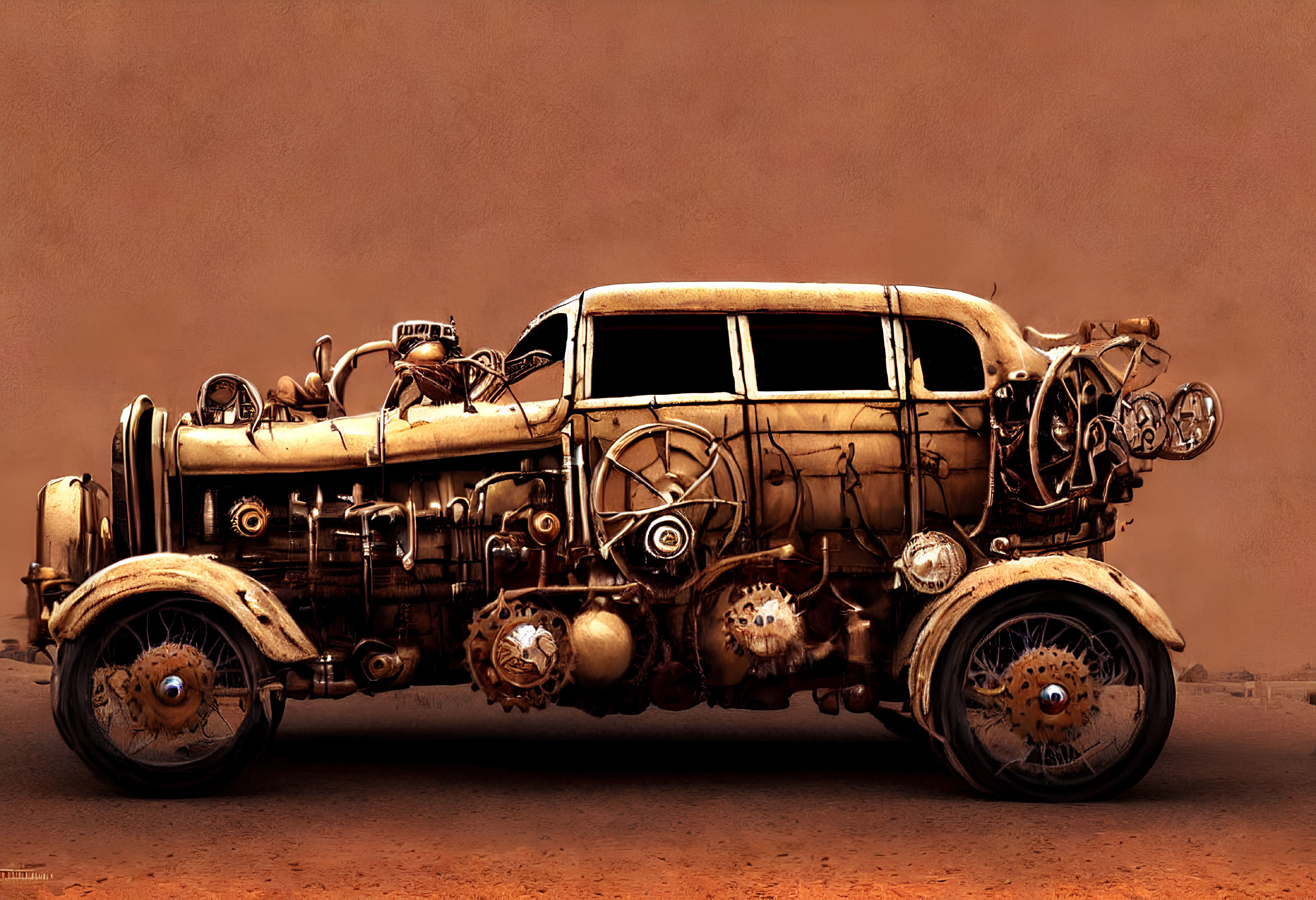 Old steampunk car