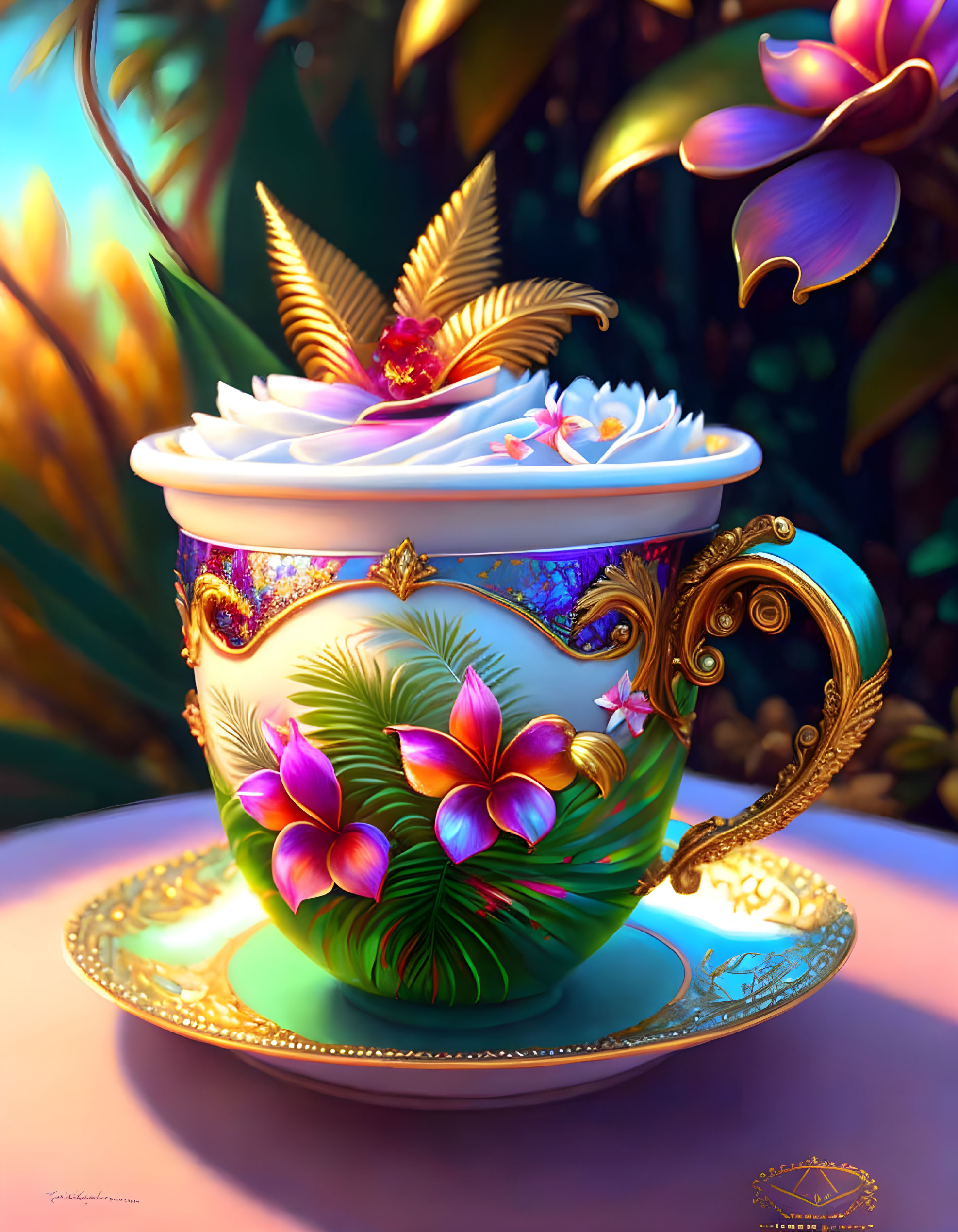 Decorated Coffee Cup