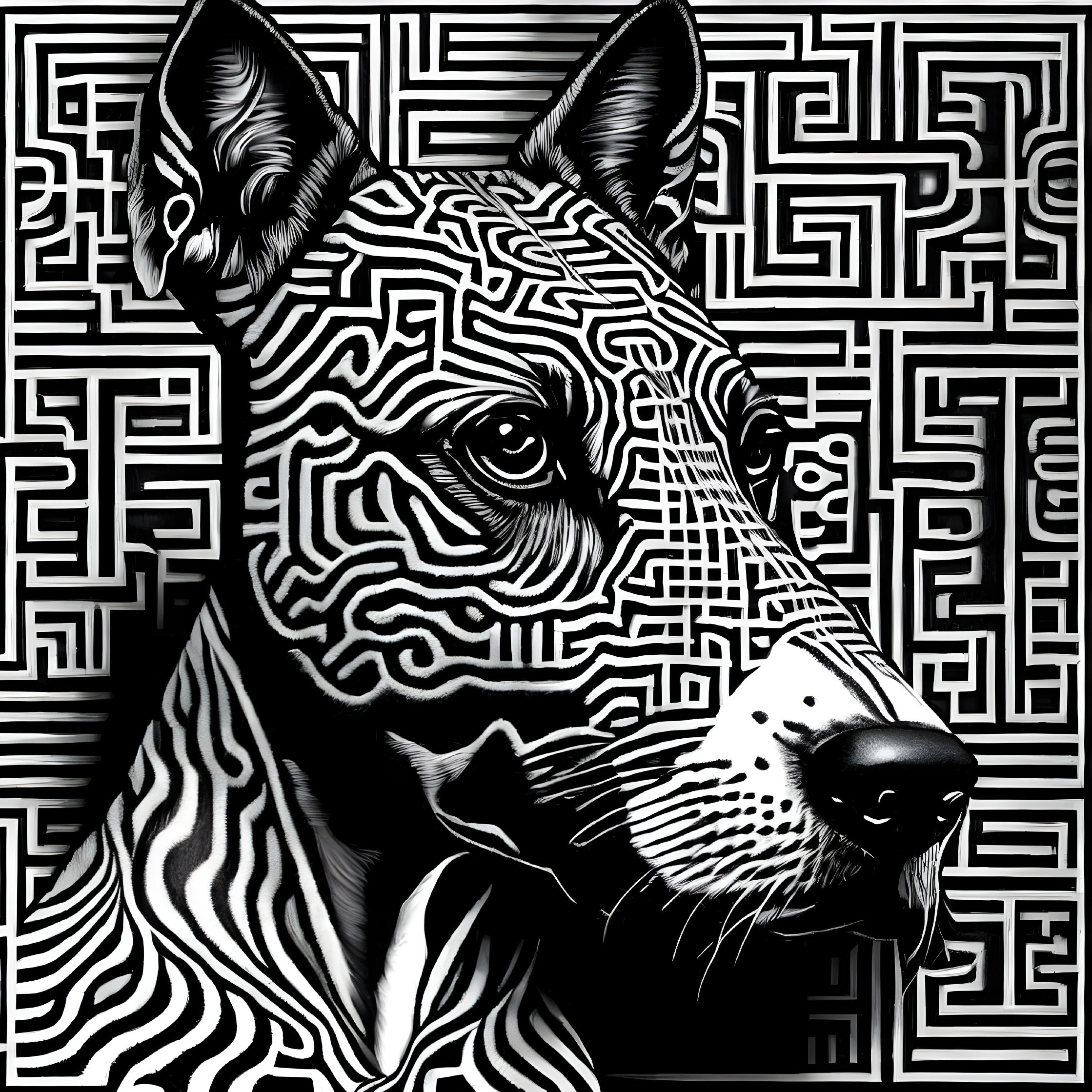 Dog with patterns
