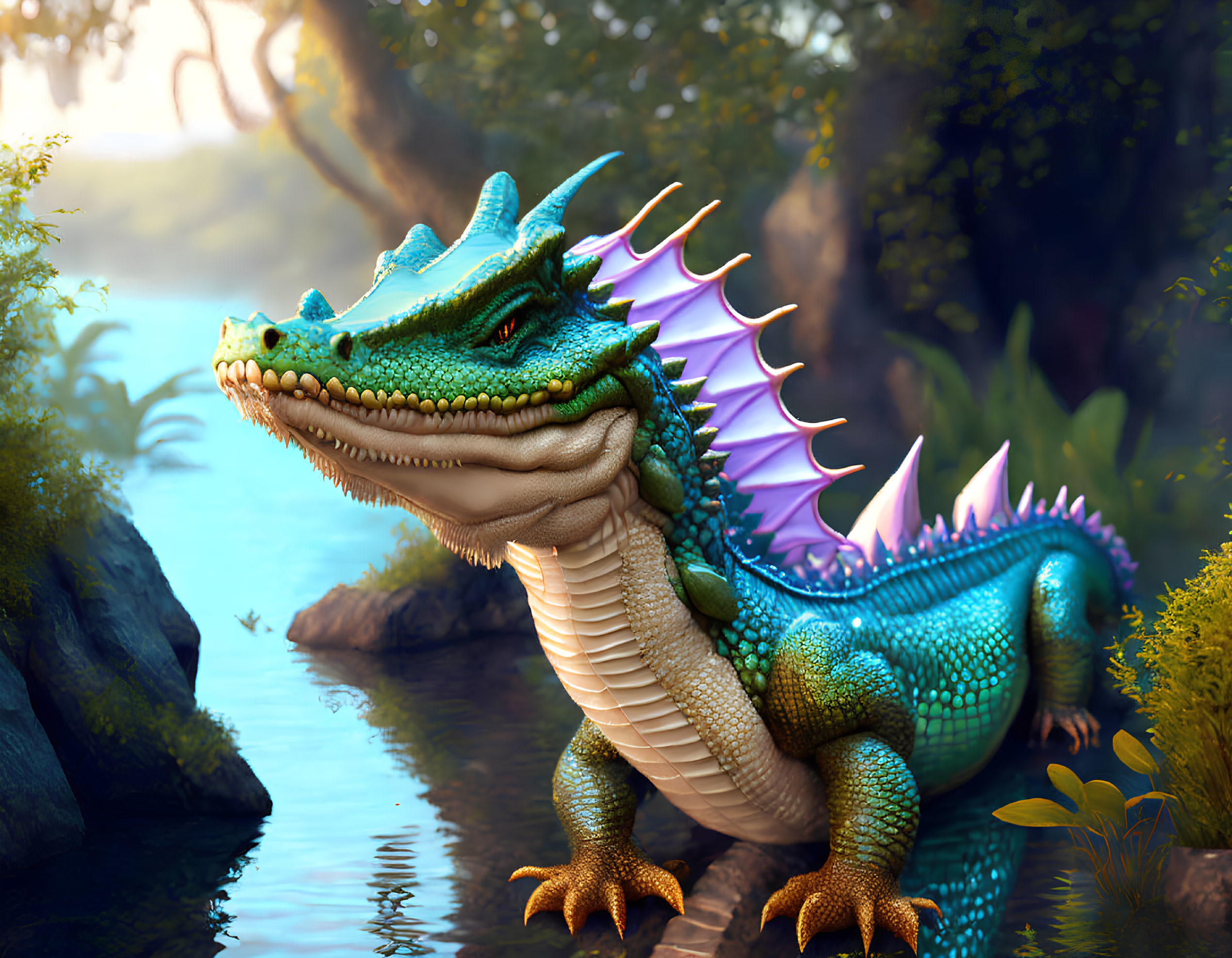 Detailed Dragon Illustration in Vibrant Colors