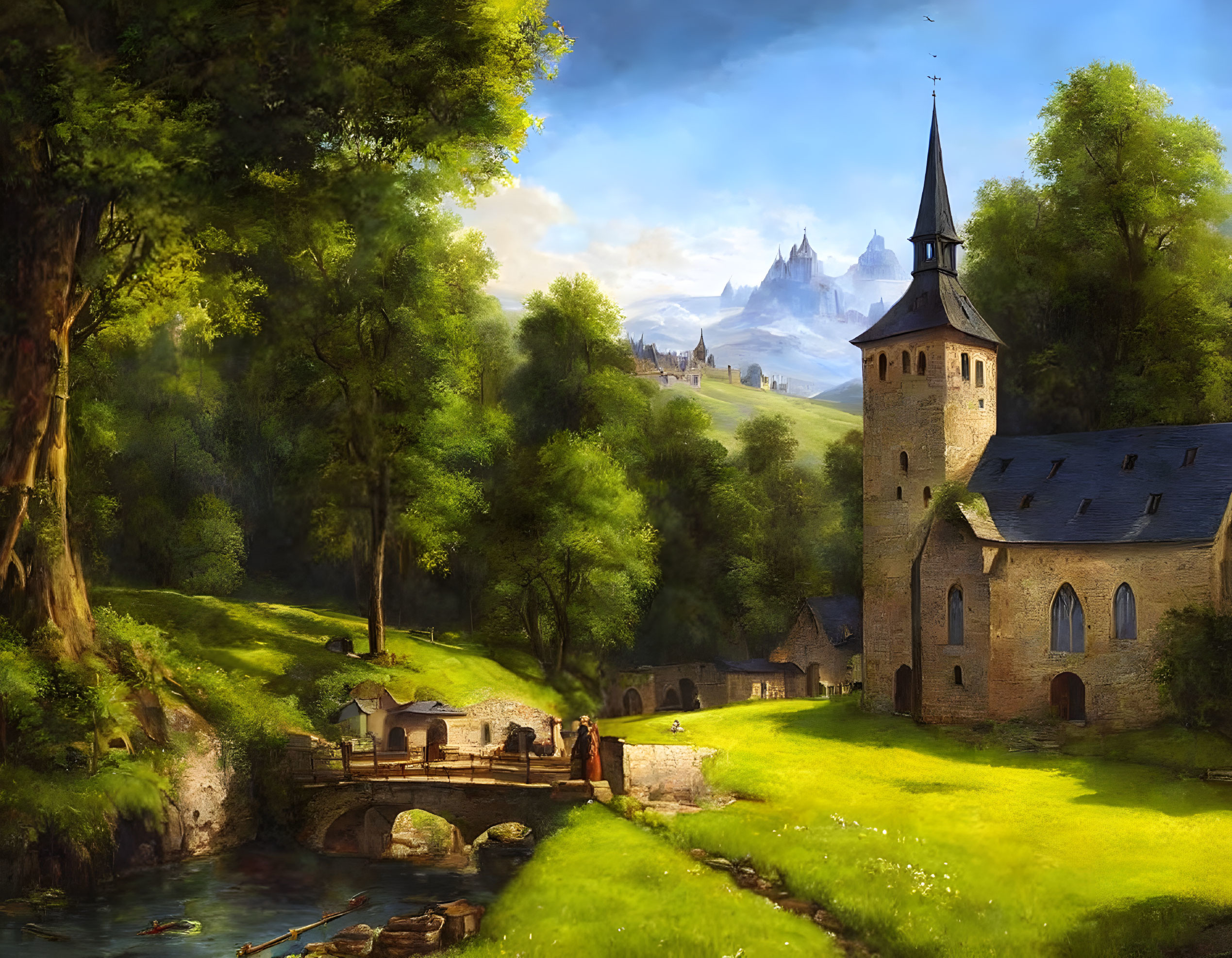 Medieval church in Germany 1820s