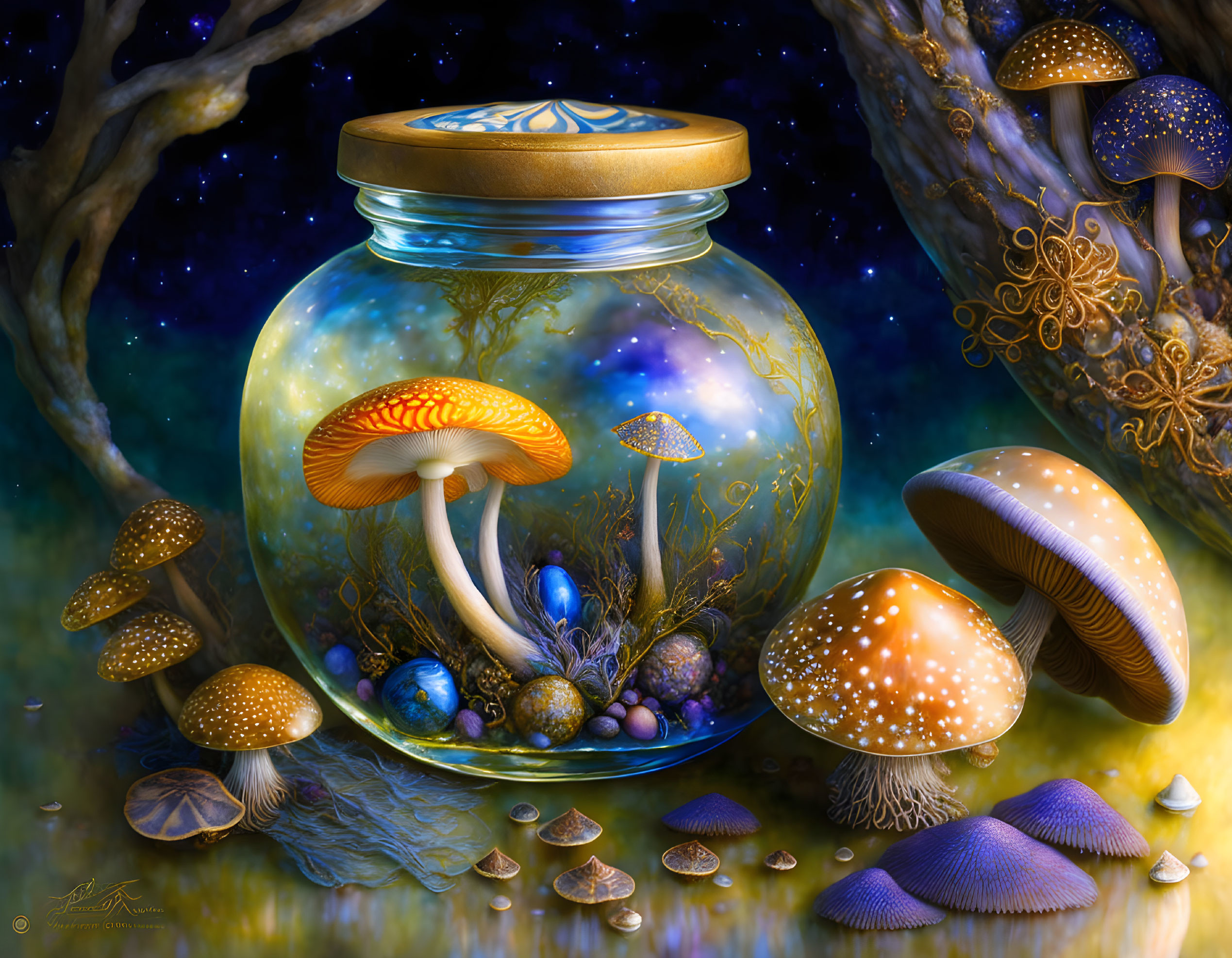  A Jar full of magic mushrooms