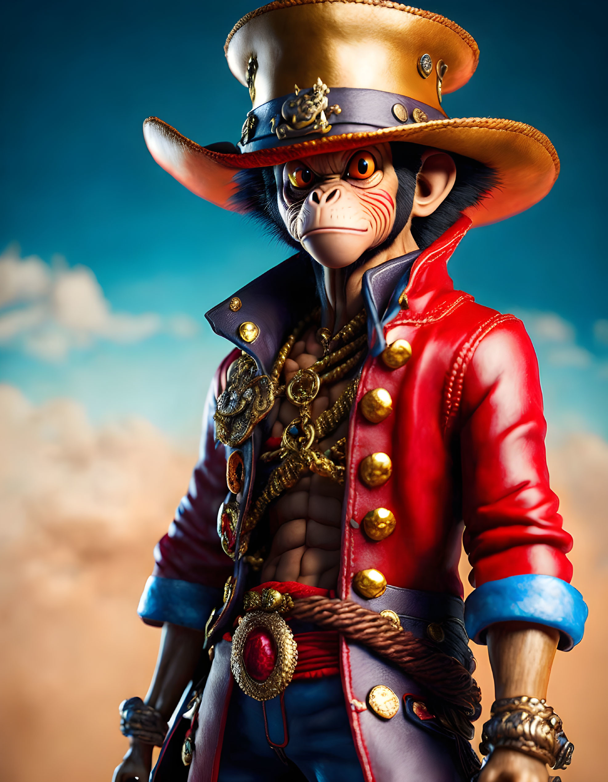 Pirate monkey D. Luffy, from cartoon One Piece