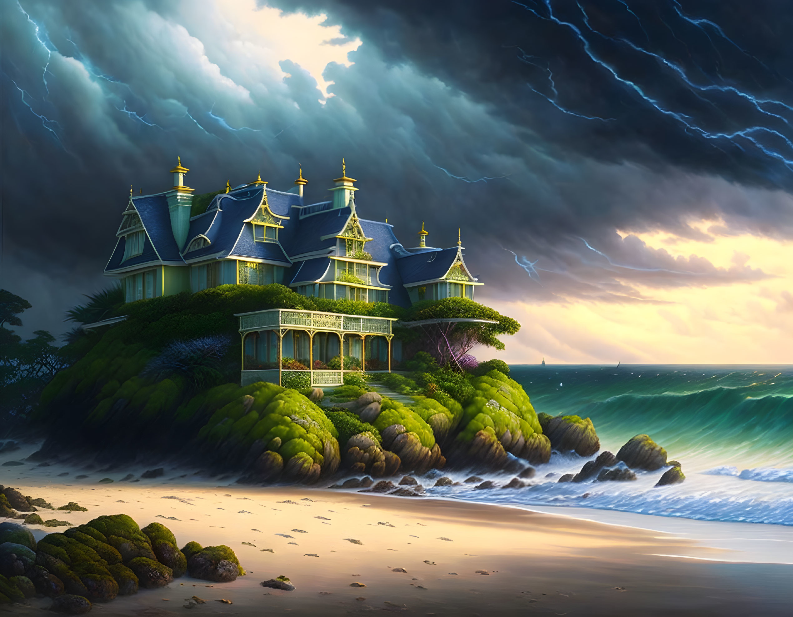 A beautiful, seaside estate house
