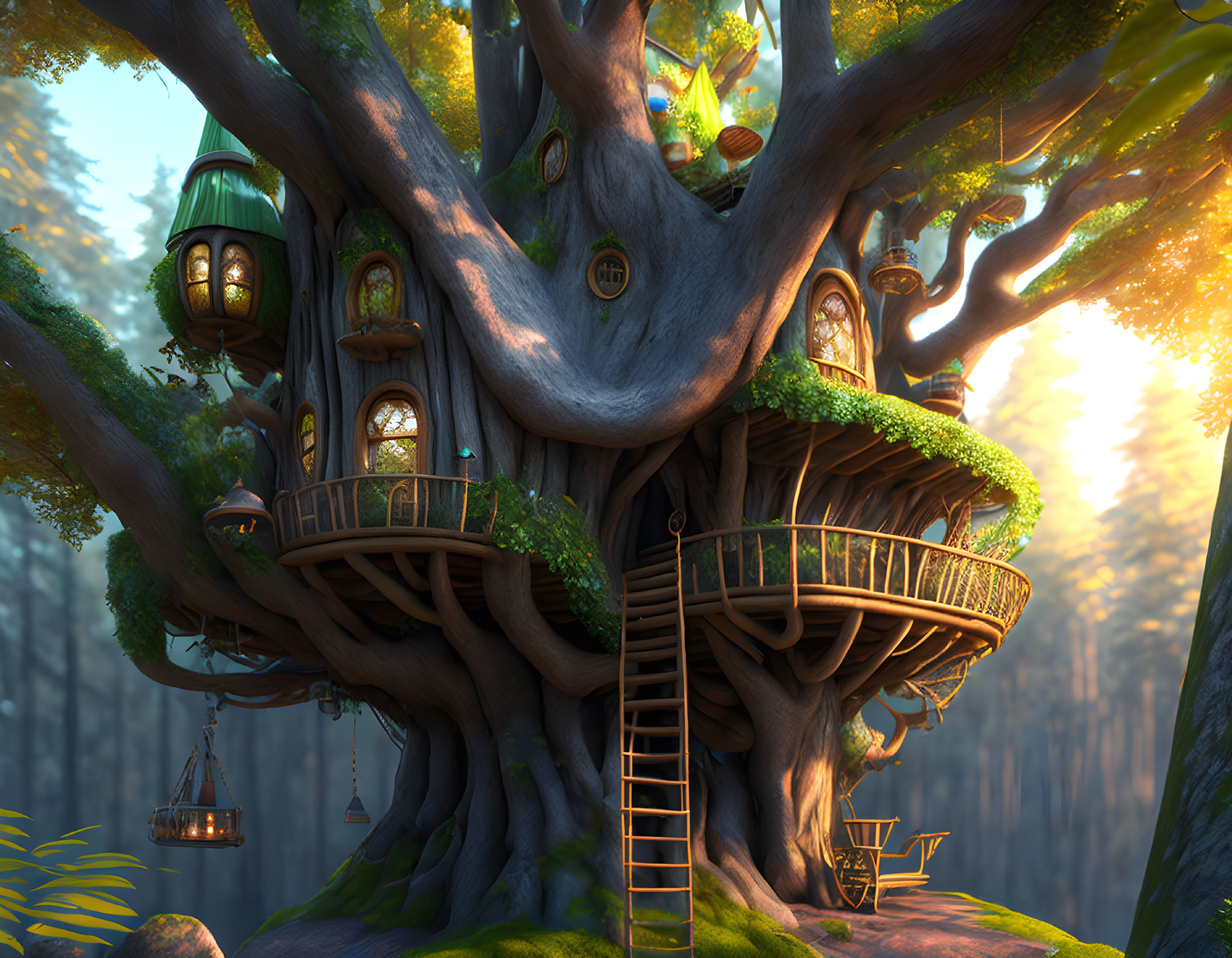 Whimsical treehouse