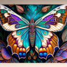 Detailed Symmetrical Butterfly Artwork with Rich Colors