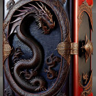 Ornate Book with 3D Dragon Design and Metallic Accents
