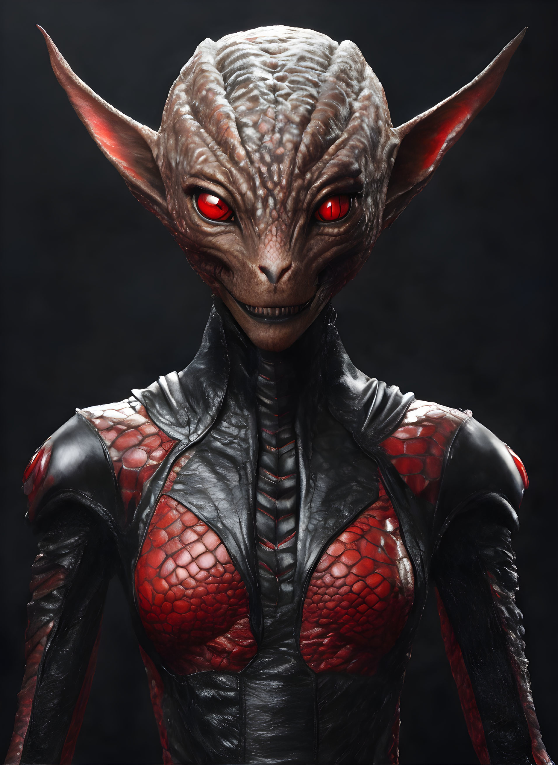 Portrait of an anthropomorphic alien