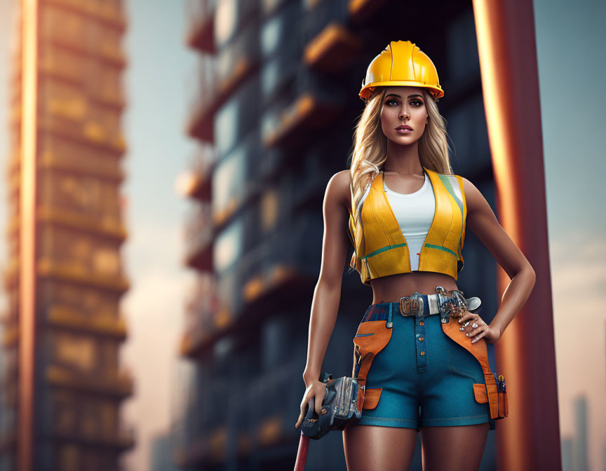 Hot construction worker