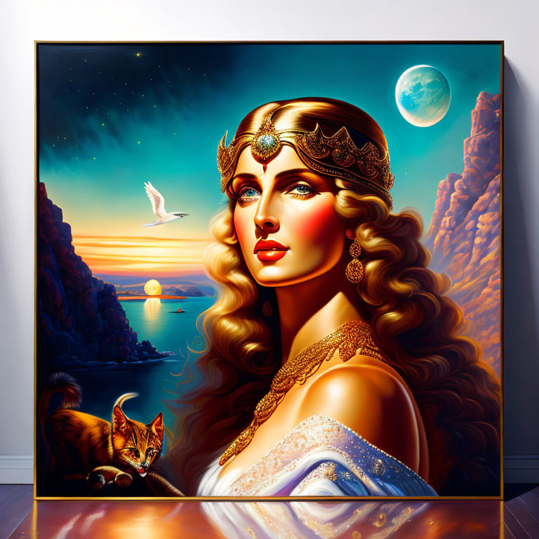 Oil painting of ferdro, the goddess of love