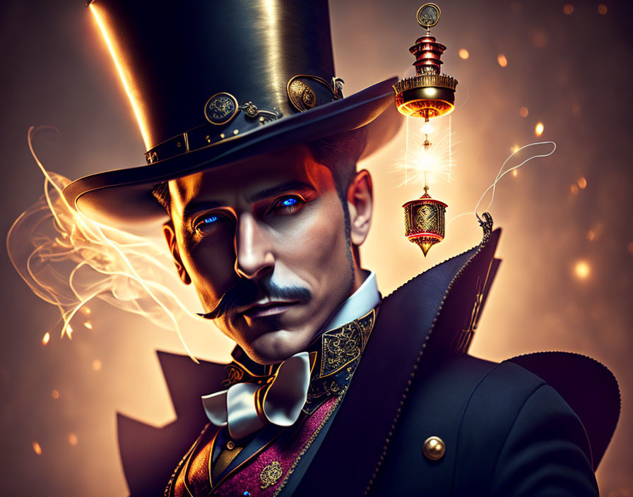 Tesla the magician in steampunk