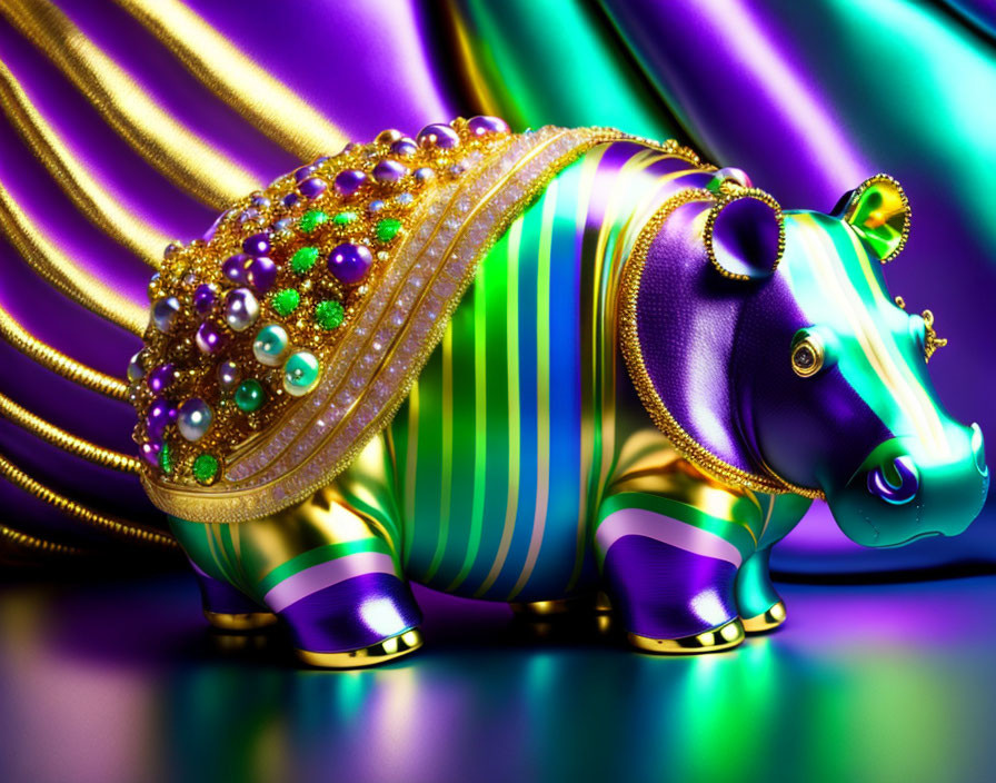 hippo dream filled with gold and diamonds