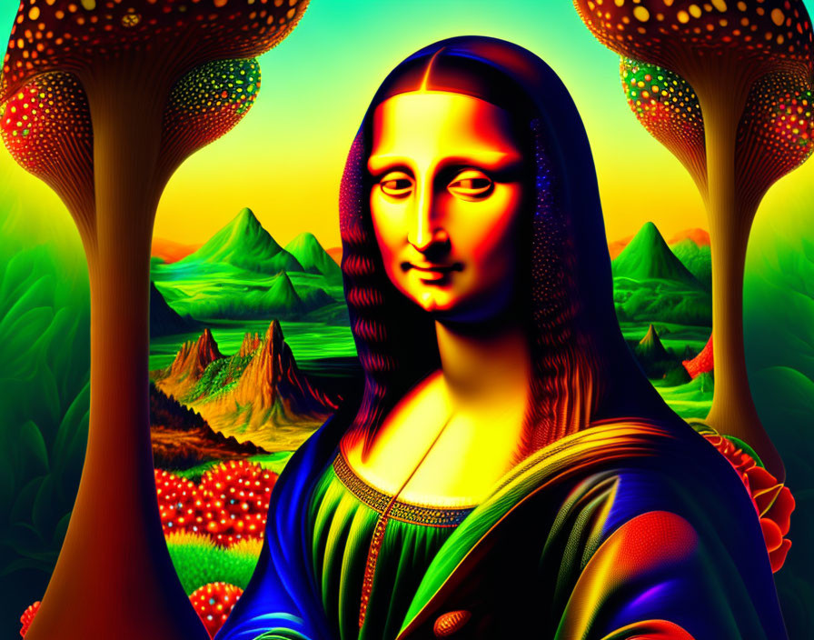 Mona Lisa on Amanita Muscaria