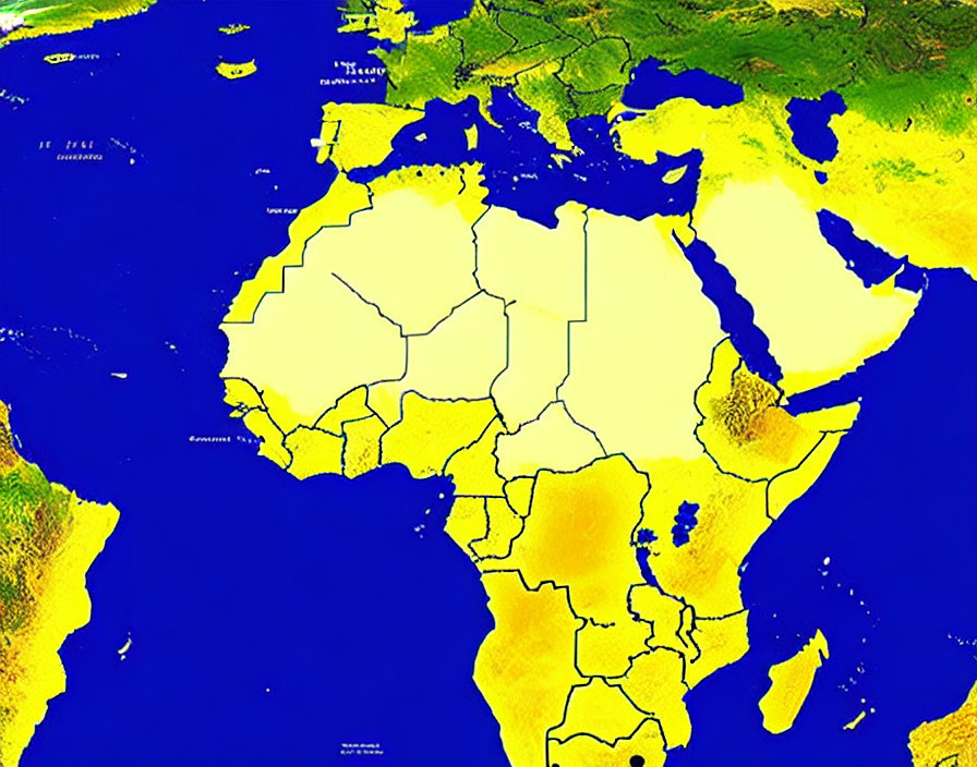 A mecartor projection of Africa