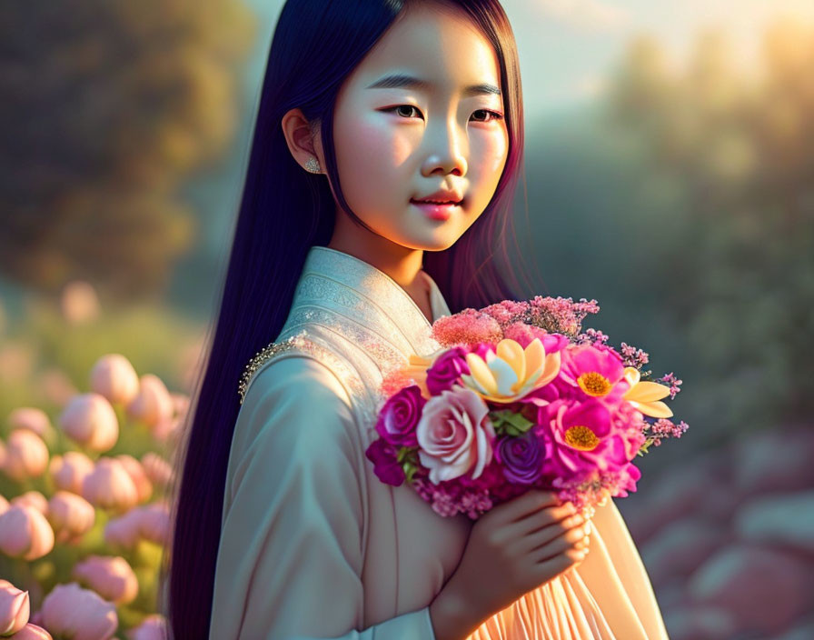 Beautiful Asian young cute girl