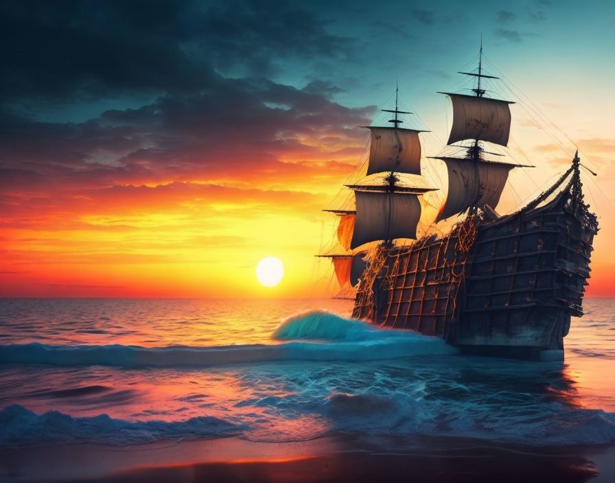 a pirate ship dock in a cove